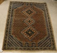 An Afshar rug, the central panel set wit