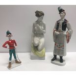 A Hungarian hand-painted porcelain figur