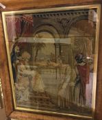 A framed and glazed needlework study of