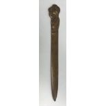 An Art Nouveau style brass paperknife, t