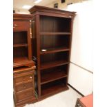 A modern mahogany side unit, the plain t