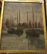 N W TUCK "Fishing vessels in harbour wit