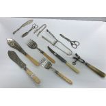 A small quantity of plated cutlery to in