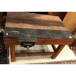 A child's work bench with integral vice,