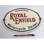 A modern painted cast metal sign "Royal