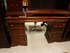 A modern mahogany pedestal sideboard, 15