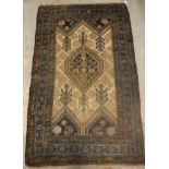 A Caucasian rug, the central panel set w