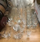 A collection of glassware to include a s