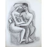 ARR JEAN-GEORGES SIMON (Hungarian, 1894-1968) Male and female embracing, nude, full length,