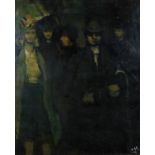 ARR JEAN-GEORGES SIMON (Hungarian 1894-1968) 'The Blind Man' A group of figures, three-quarter