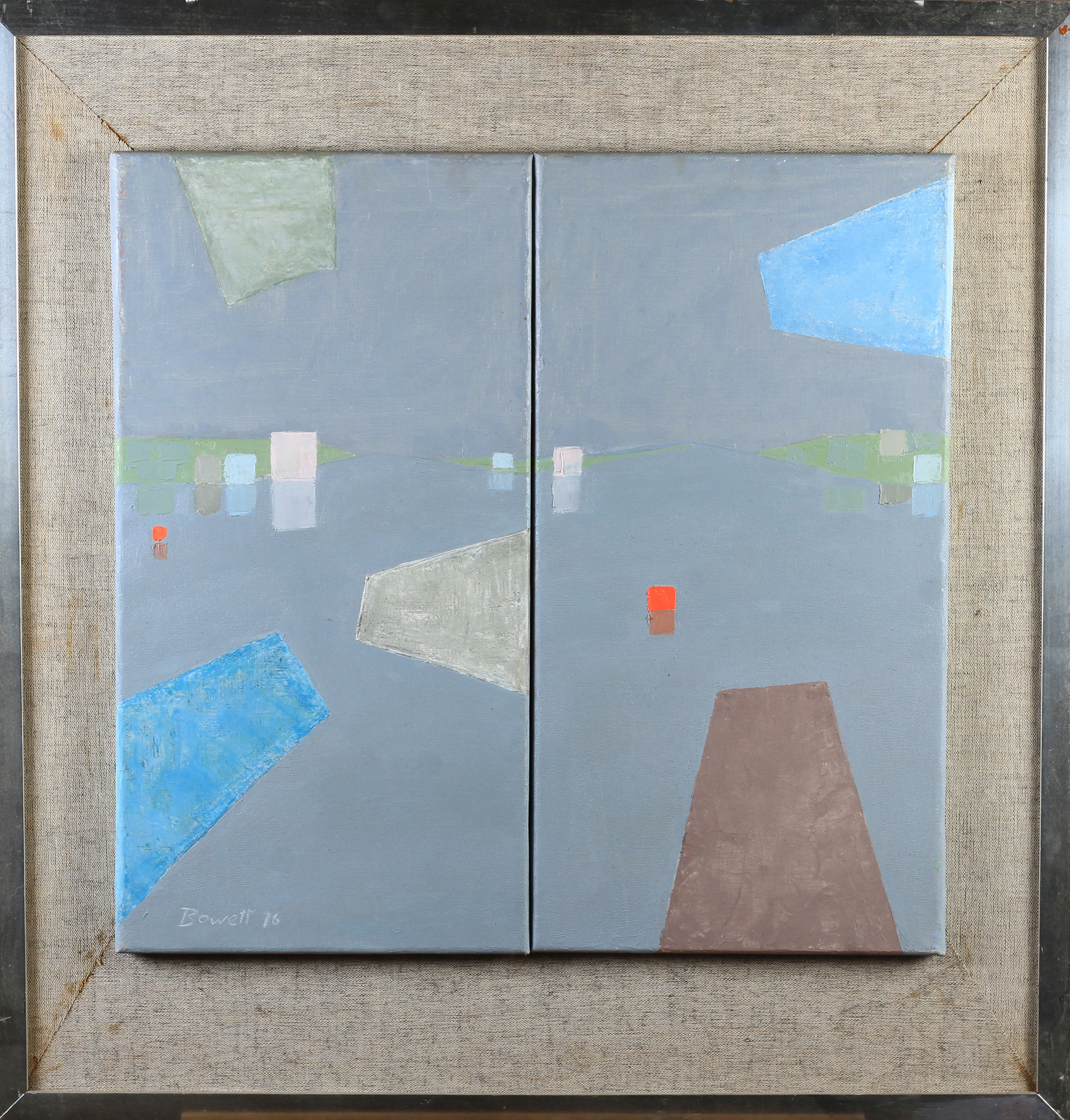 ARR DRUIE BOWETT (1924-1998) 'Cornwall Duo' Oil on canvas, twin panels, one signed and dated (19) - Image 4 of 4