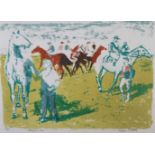 ARR BY AND AFTER EDWIN LA DELL (1914-1970), Newmarket, linocut, signed, titled and inscribed 9/15 in