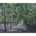 ARR FRED BOTTOMLEY (1883-1960), The Boulevard, oil on board, signed to lower right, inscribed with