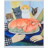 ARR BY AND AFTER BERYL COOK (1926-2008) Four Hungry Cats, print in colours, signed in pencil to