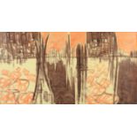 ARR DRUIE BOWETT (1924-1998) Verticals and flowerheads in brown and orange, watercolour, signed