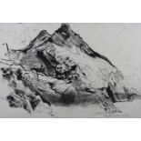 ARR CERI RICHARDS (1903-1971) Mountains, pen and ink and monochrome wash, signed and dated Sept (