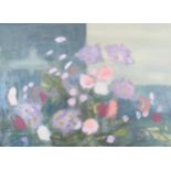 ARR DRUIE BOWETT (1924-1998) Flowers in full bloom, mauve, pink and white, watercolour, unsigned,