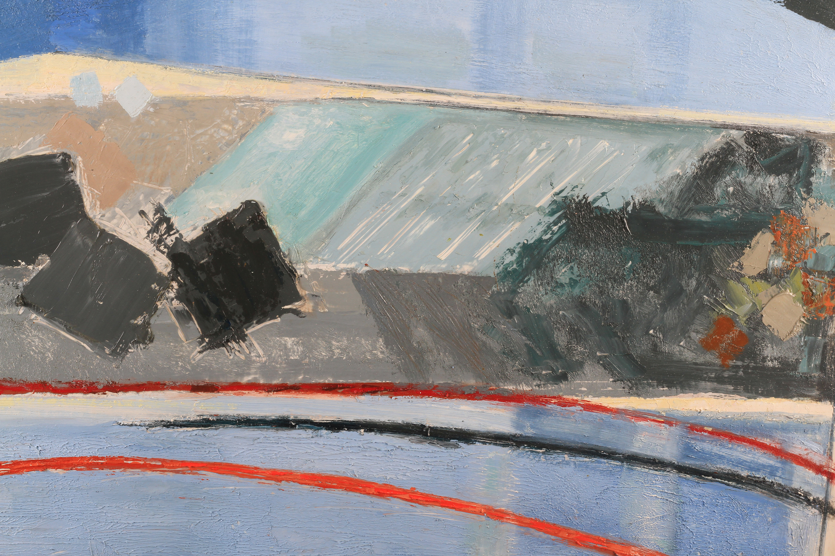 ARR DRUIE BOWETT (1924-1998) 'Yorkshire Set (Blue)' Oil on board, signed and dated 1990 to lower - Image 2 of 4