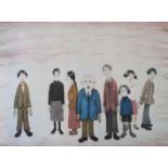 ARR BY AND AFTER LAURENCE STEPHEN LOWRY RBA RA (1887-1976) ' His Family' Colour lithograph, signed