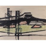 ARR DRUIE BOWETT (1924-1998) 'Industrial Study II' Ink and watercolour on buff paper, signed and