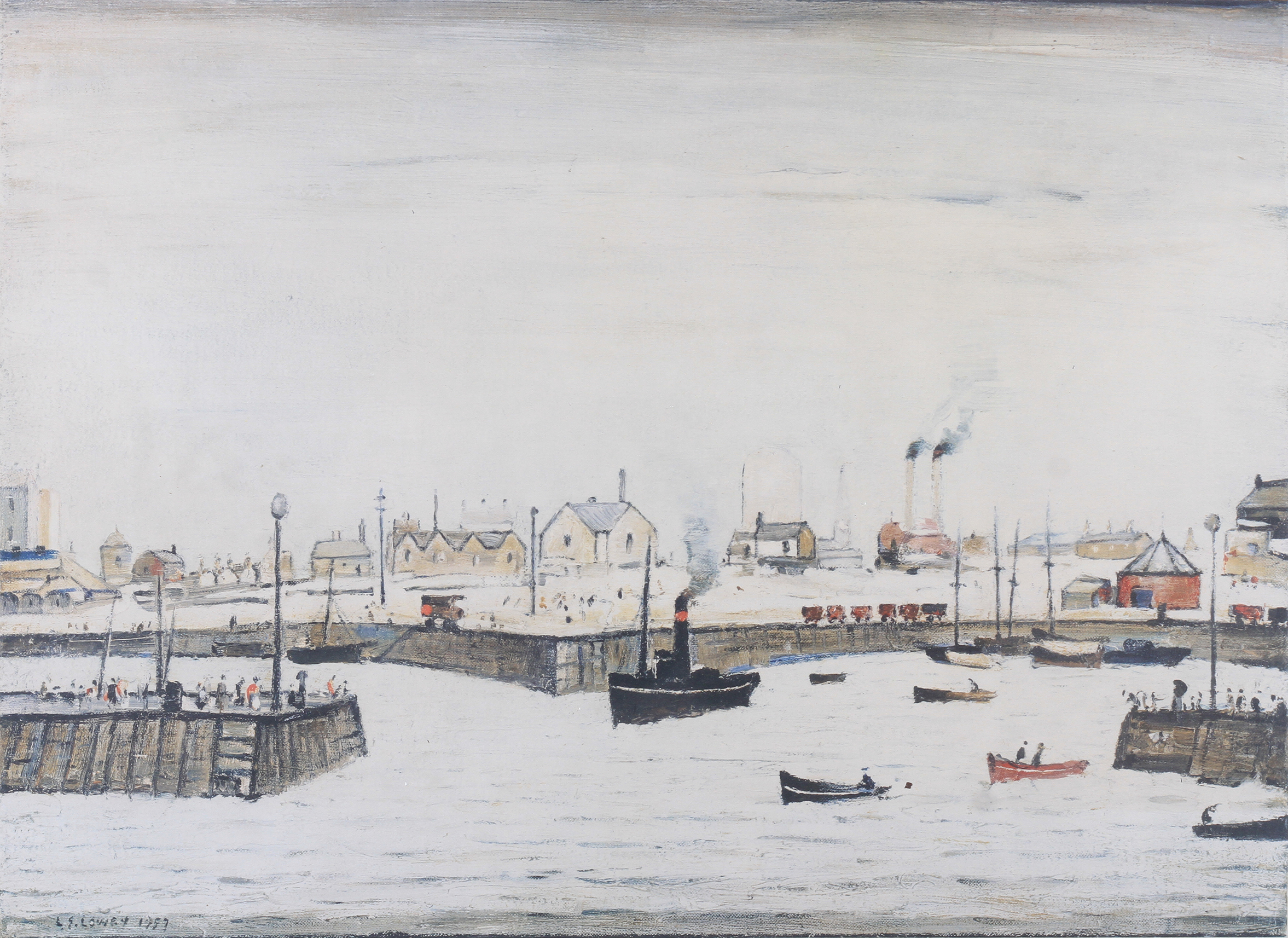 ARR BY AND AFTER LAURENCE STEPHEN LOWRY RBA RA (1887-1976) ' The Harbour' Off-set lithograph in