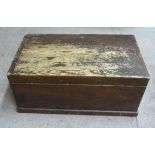 A stained pine lodging box 97cm x 56cm x 42cm