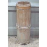 A wooden coopered umbrella stand, 71cm high