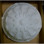 An Edwardian milk glass ceiling light shade embossed with linked swags, the base fluted