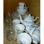A Colclough tea service with a quantity of glass ware