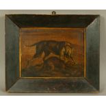 EUROPEAN SCHOOL (Late 18th/Early 19th Century) - Hunting dog with its mouth around a fox's head, oil