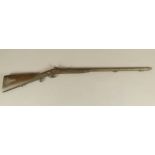 A PERCUSSION SPORTING RIFLE by Deane & Son, London c.1825, octagonal barrel, rear sighted, signed