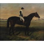 ENGLISH SCHOOL (20th Century), St Simon with Fred Archer Up, racecourse and jockey in a landscape,