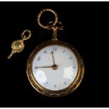 A GEORGE III PAIR CASE VERGE POCKET WATCH by J Stedman Red Lion Street (Britton) in 22ct gold case