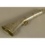 KOHLER & SON - A SILVER PLATED EAR TRUMPET of conventional form inscribed: 1851/1862, Kohler & Son