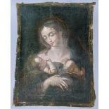 EUROPEAN SCHOOL (19th Century) - Madonna and child, oil on canvas, 57cm x 43cm, unframed