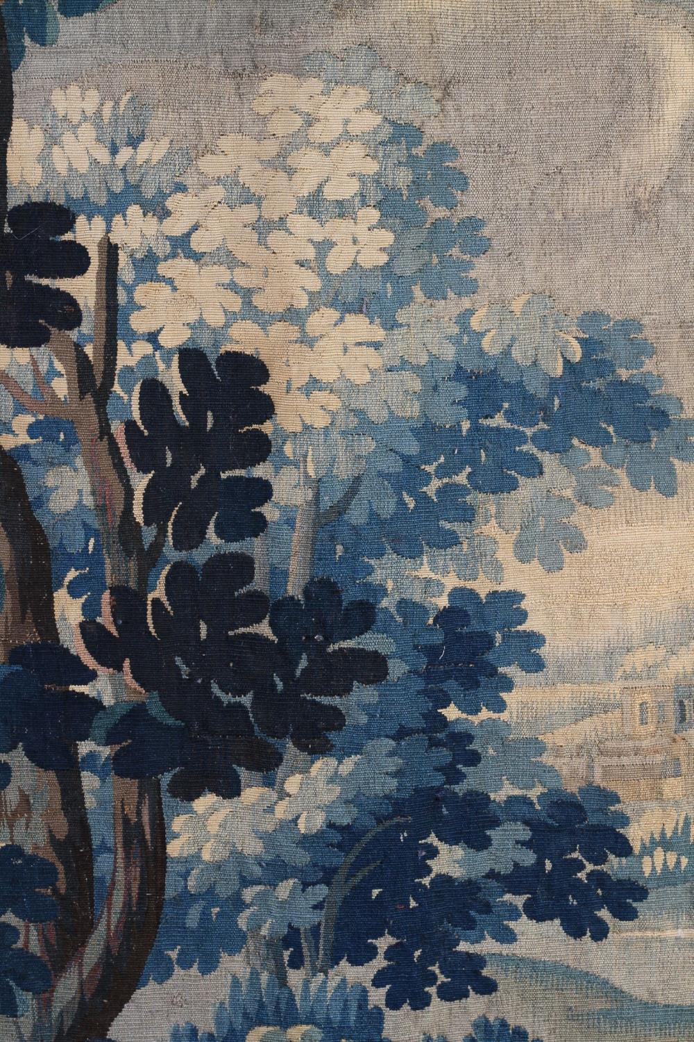 A FLEMISH VERDURE TAPESTRY FRAGMENT, early 18th century, woven with an oak sapling to the foreground - Image 2 of 3