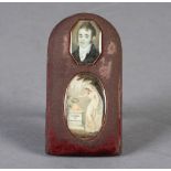 A 19TH CENTURY HEAD AND SHOULDER PORTRAIT MINIATURE elongated octagonal form of a young gentleman