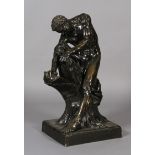 AFTER EDME DUMONT (French, 1761-1844), Milo of Croton, bronze, 19th century, ripping apart a tree