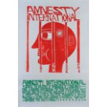 BY AND AFTER PAUL PETER PIECH (American, 1920-1996) Amnesty International, linocut, two colour print