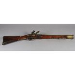 AN EARLY 19TH CENTURY FLINTLOCK COACHING BLUNDERBUSS by Willets, with signed brass barrel, lock
