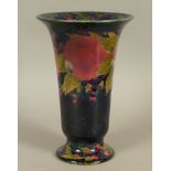 A WILLIAM MOORCROFT POMEGRANATE DESIGN VASE c.1916, tapered cylindrical form with flared rim and