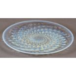 A LALIQUE OPALESCENT GLASS PLATE of Volutes pattern, stencilled mark R LALIQUE, FRANCE, mark to