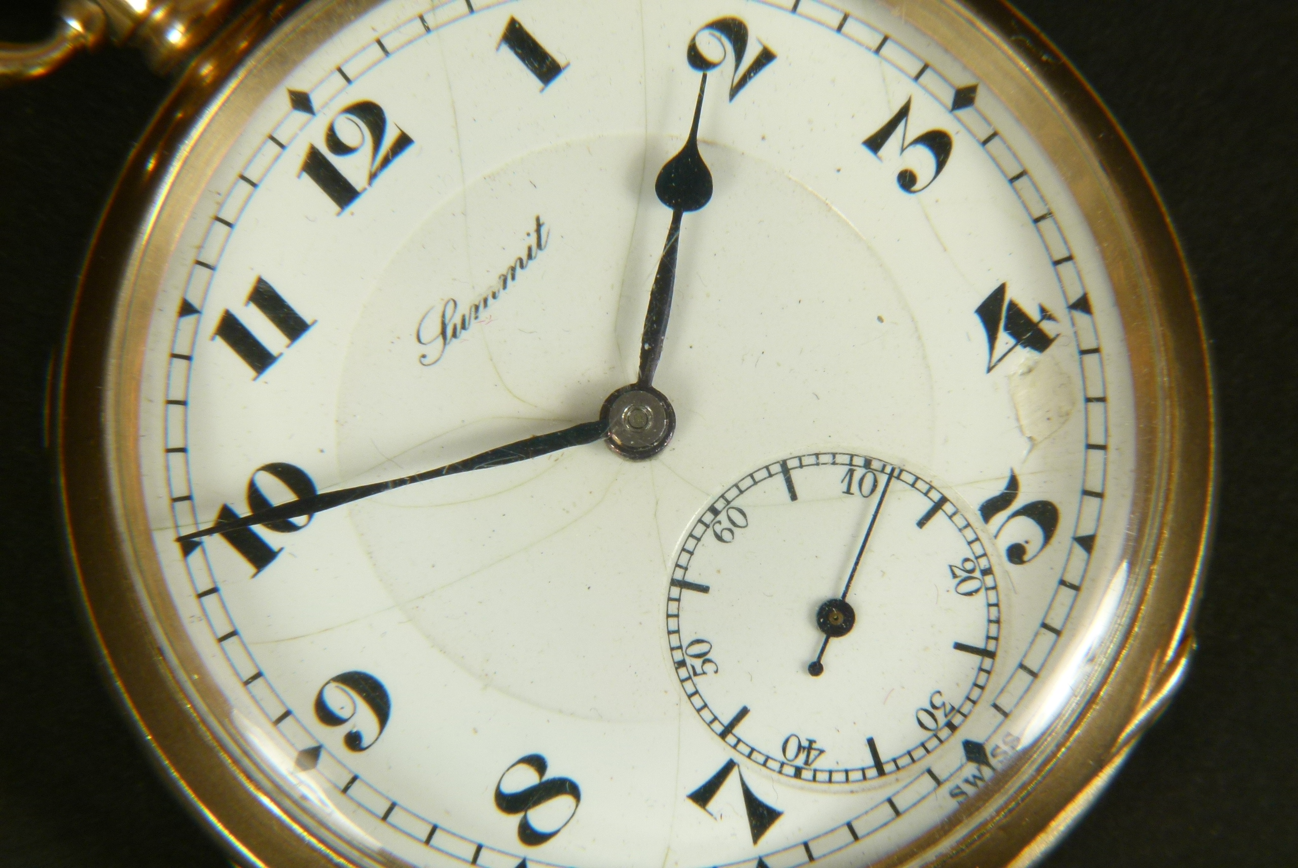 A George V open faced pocket watch by Summit in 9ct gold, case No 255 707, keyless 17 jewelled lever - Image 2 of 4
