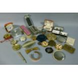 A quantity of compacts, watches, clocks etc