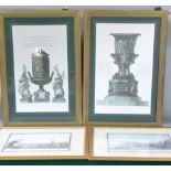 A pair of German prints of views of a village on the Rhein and another of Dussledorf, together