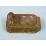 Robert Thompson of Kilburn - an oak ashtray with signature mouse, 10cm wide