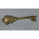 A silver presentation key engraved to the shield shaped cartouche 'Beryl February 22 1953' within