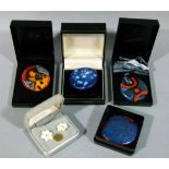 A collection of late 20th century jewellery including a Poole pottery brooch and pendant, a pair