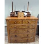 A Victorian mahogany chest of two short over four long graduated drawers (af); together with a