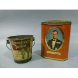 An early 20th century printed tin Rowntree's toffee pail; together with a coronation souvenir June